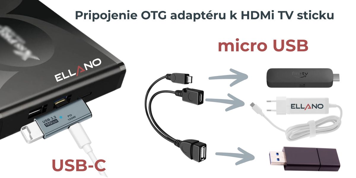 Pripojenie OTG adapteru k HDMI TV sticku 485