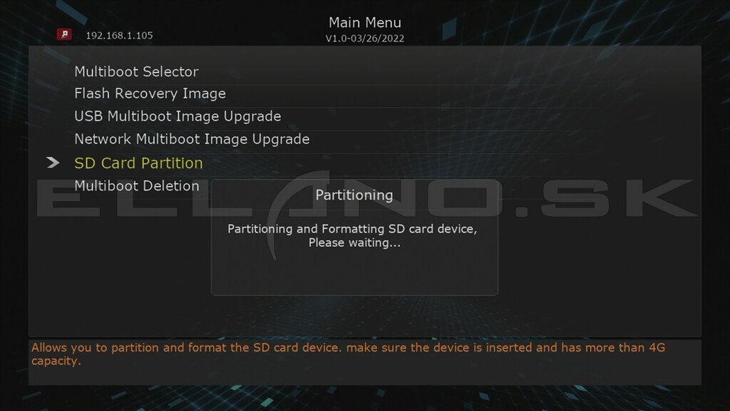 Formátovanie microSD karty – priebeh vytvárania multiboot partícií