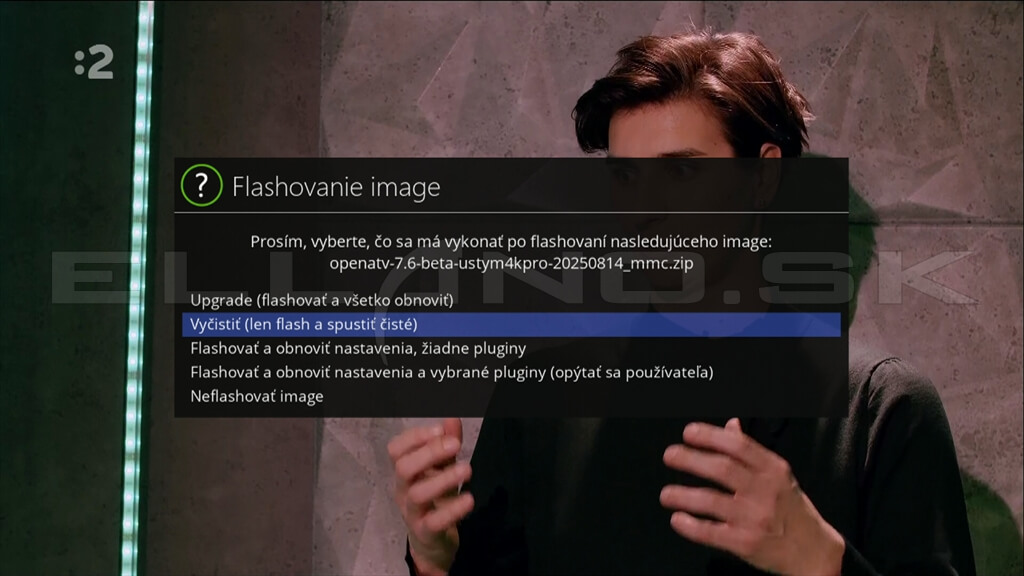 Potvrdenie inštalácie image do slotu 5 na microSD karte