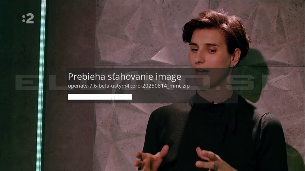 Priebeh sťahovania image Enigma2 pre inštaláciu do slotu 5