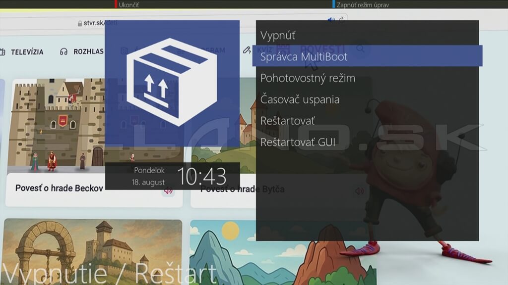 Automatický reštart prijímača po inštalácii image do slotu 6