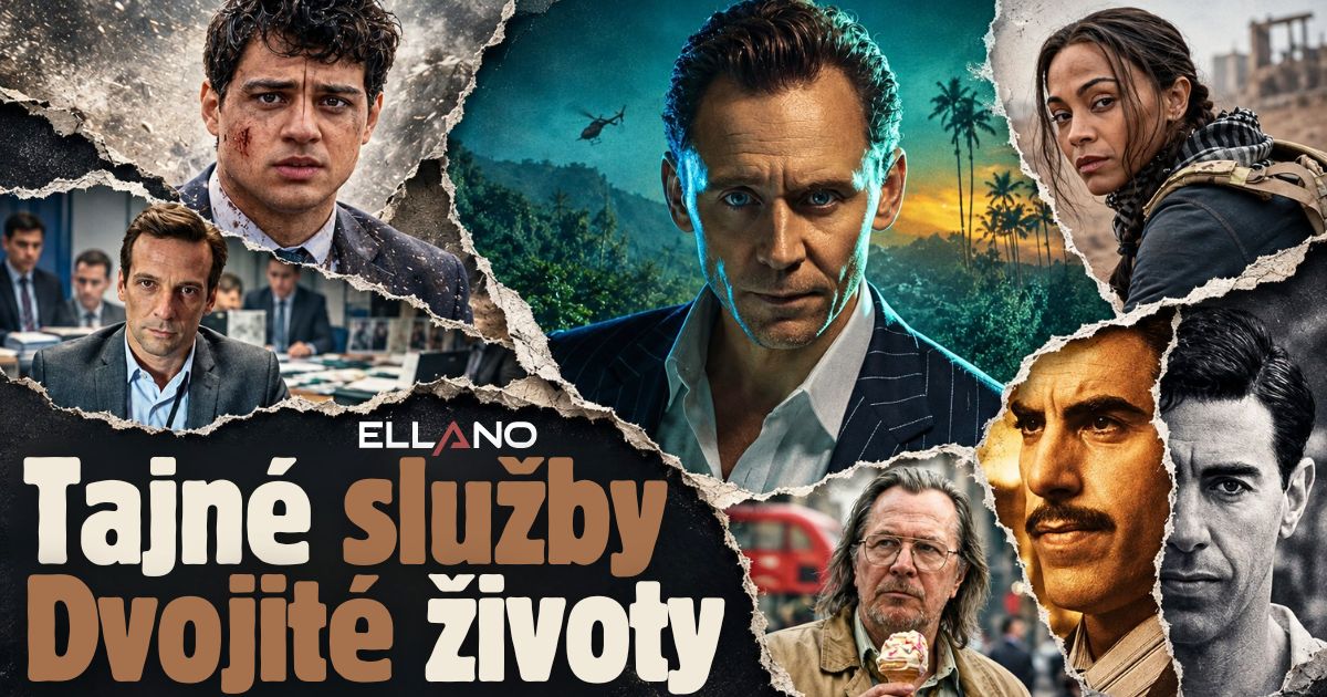 Koláž záberov zo špionážnych seriálov Úrad legiend, Slow Horses a Lioness o tajných službách a živote v utajení.