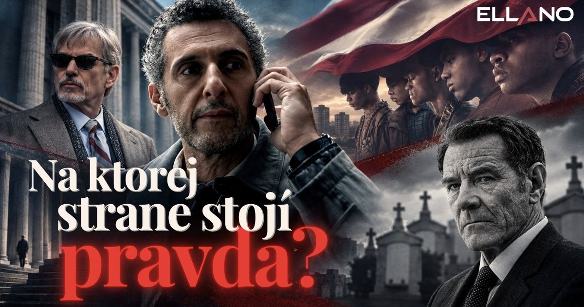 Koláž scén z filmů a seriálů o soudních případech, obhajobě a hledání spravedlnosti.