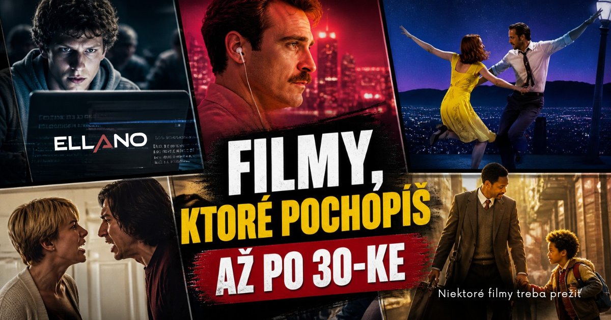 filmy ktoré pochopíš až po tridsiatke koláž social network her la la land marriage story pursuit of happyness