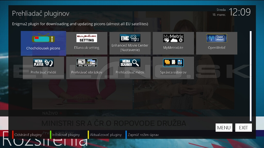 Pluginy Enigma2 OpenATV 7.6 v Dreambox DM520 / 525 / 520 mini