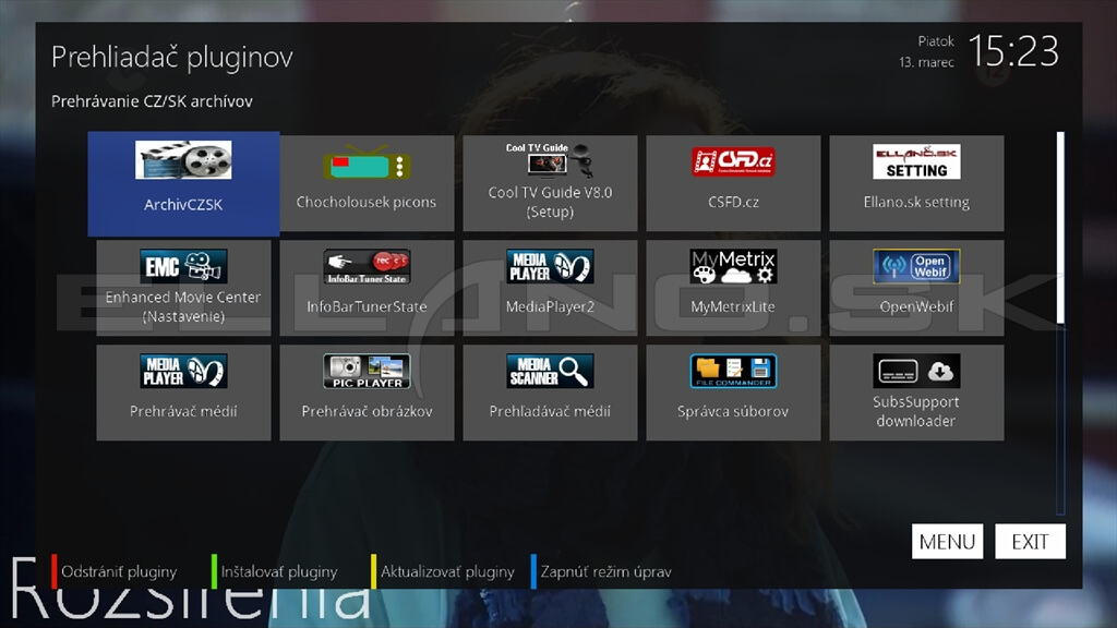Pluginy v OpenATV 7.6 v prijímači Dreambox One 4K
