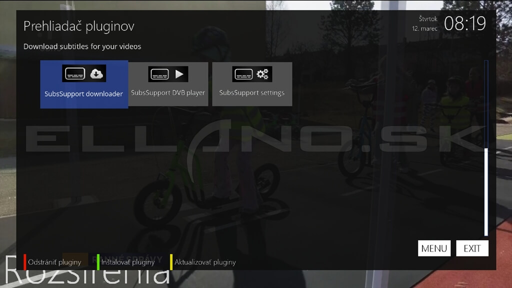 Nainštalované pluginy Enigma2 OpenATV 7.6 v Edision OS Nino Plus