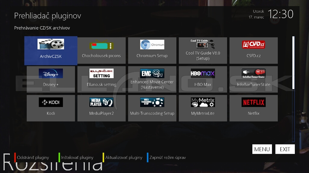 Zoznam pluginov Enigma2 OpenATV 7.6 AB Pulse 4K Mini