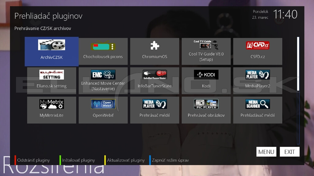 Pluginy v Enigma2 v OpenATV 7.6 u VU+ UNO 4K SE