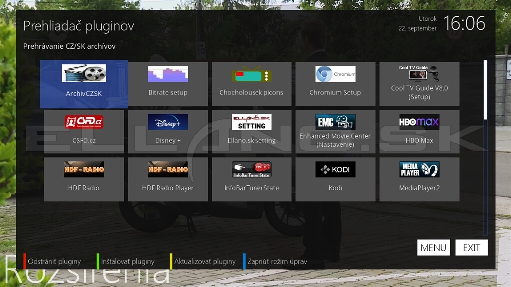 Nainštalované pluginy Enigma2 OpenATV 7.6 AB Pulse 4K časť 1