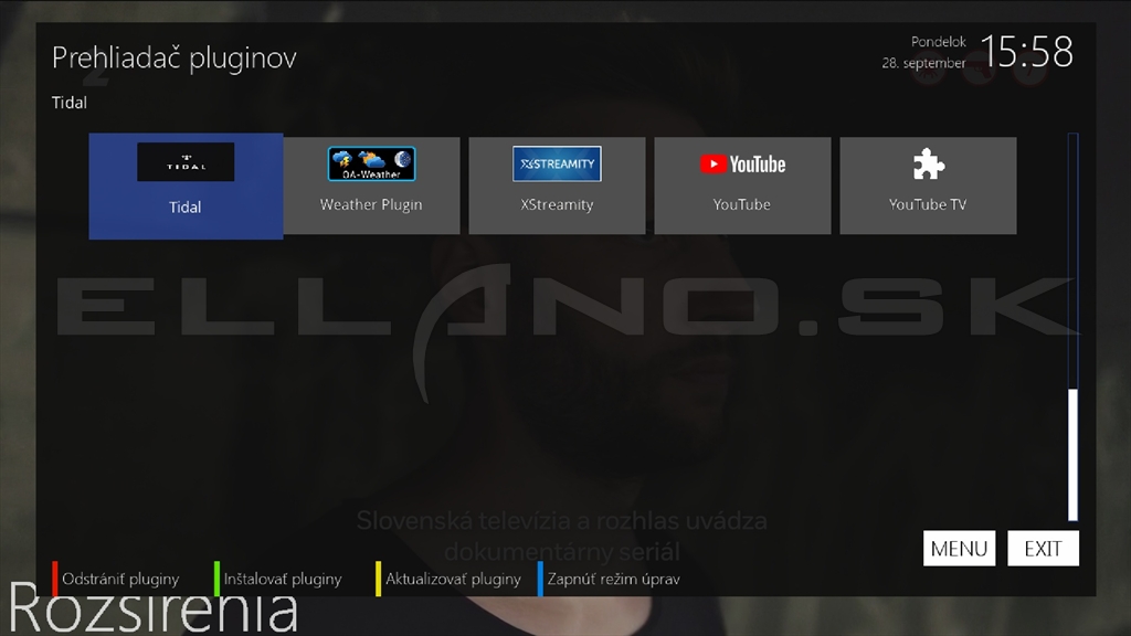 Ďalšie nainštalované pluginy Enigma2 OpenATV 7.6 AB Pulse 4K mini