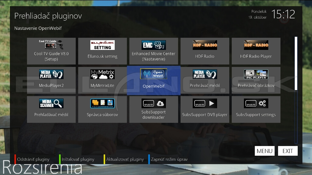 Nainštalované pluginy Enigma2 OpenATV 7.6.0 pre VU+ Solo2, časť 1