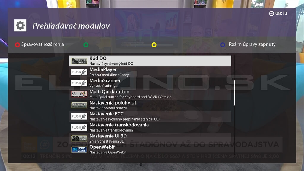 Nainštalované pluginy Enigma2 VTi 16.0.00 pre VU+ Ultimo 4K, časť 2
