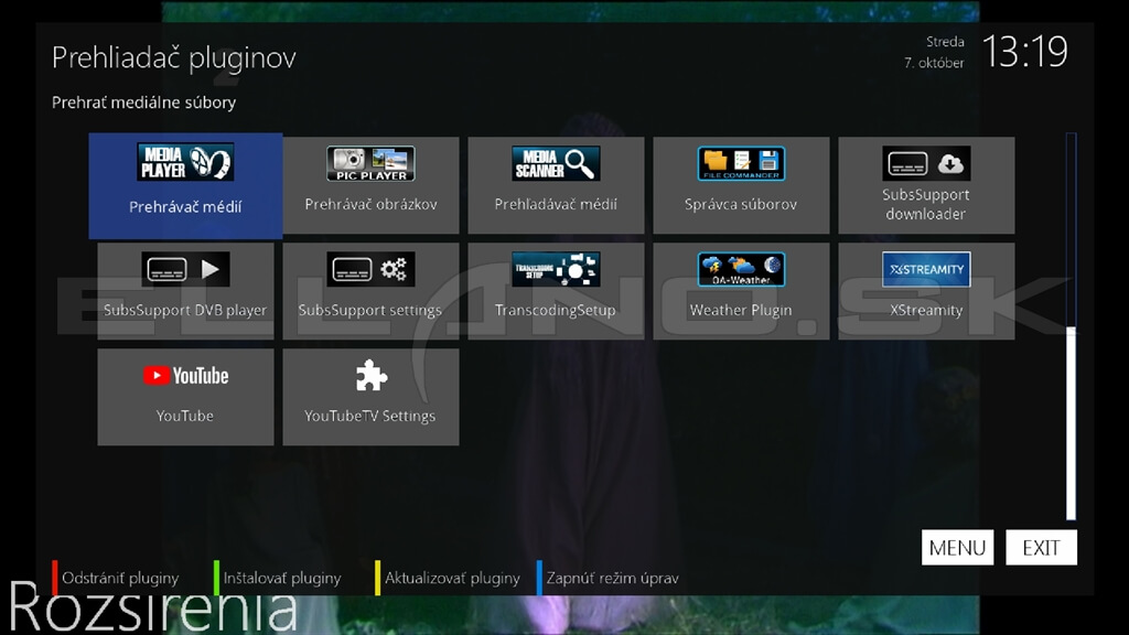 Nainštalované pluginy Enigma2 OpenATV 7.6.0 pre VU+ Ultimo 4K, časť 2
