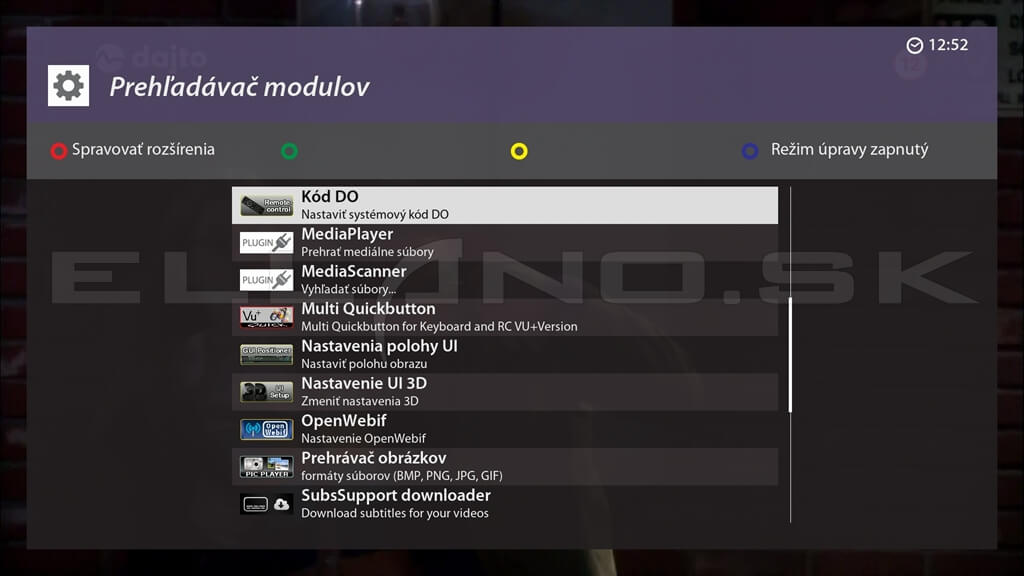 Nainštalované pluginy Enigma2 VTi 16.0.00 pre VU+ ZERO 4K, časť 2
